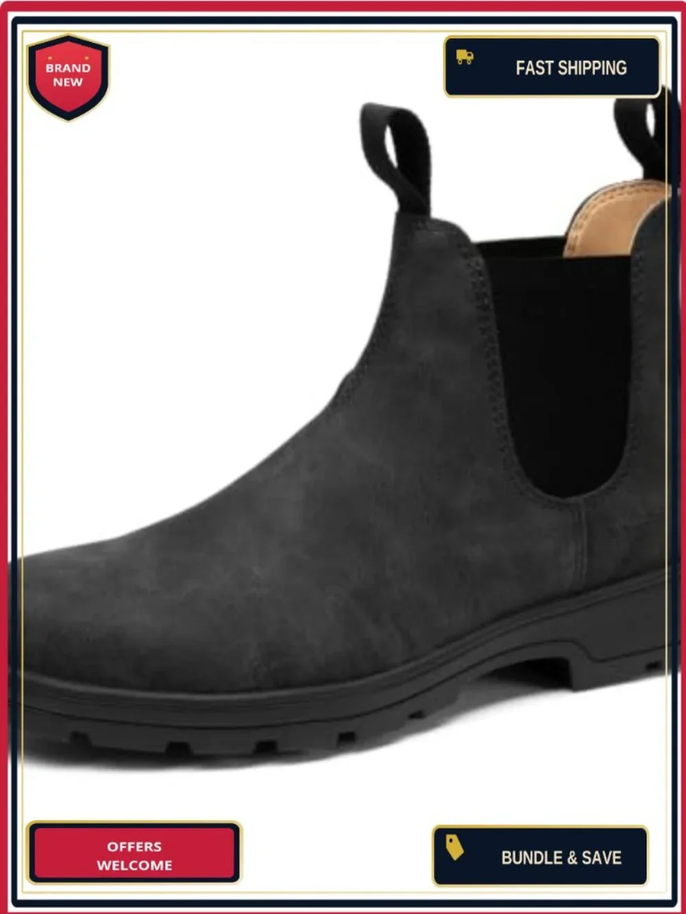Men's Chelsea Boots Slip On Faux Leather Work Boots